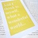 Typography Print in Yellow A Wonderful World Art Print 4'' x 6''