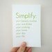 Typography Print Simplify Your Life in Green- Affordable Art in 4 x 6 inches