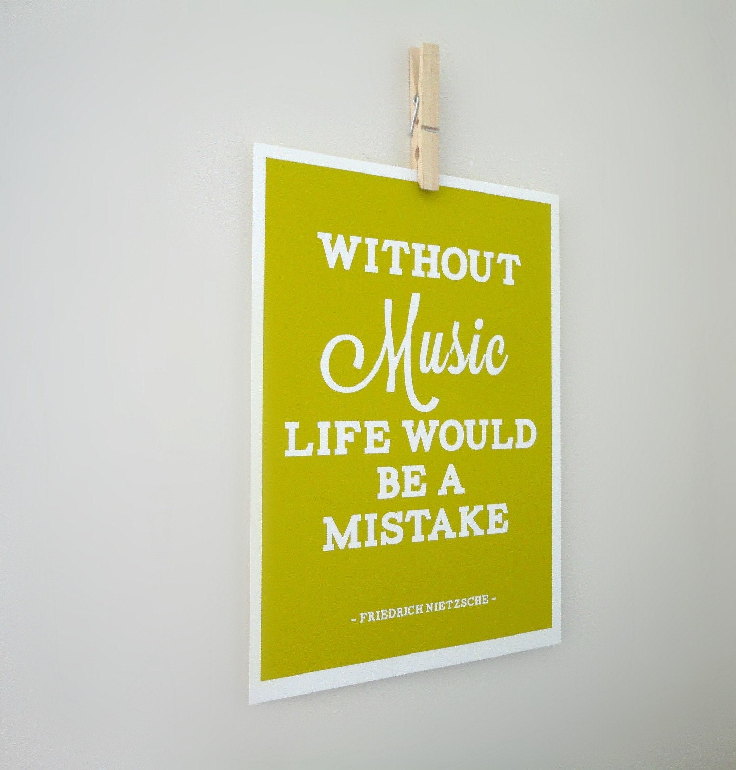 Friedrich Nietzsche Quote Life Without Music Would Be a Mistake A4 Archival Matte Print