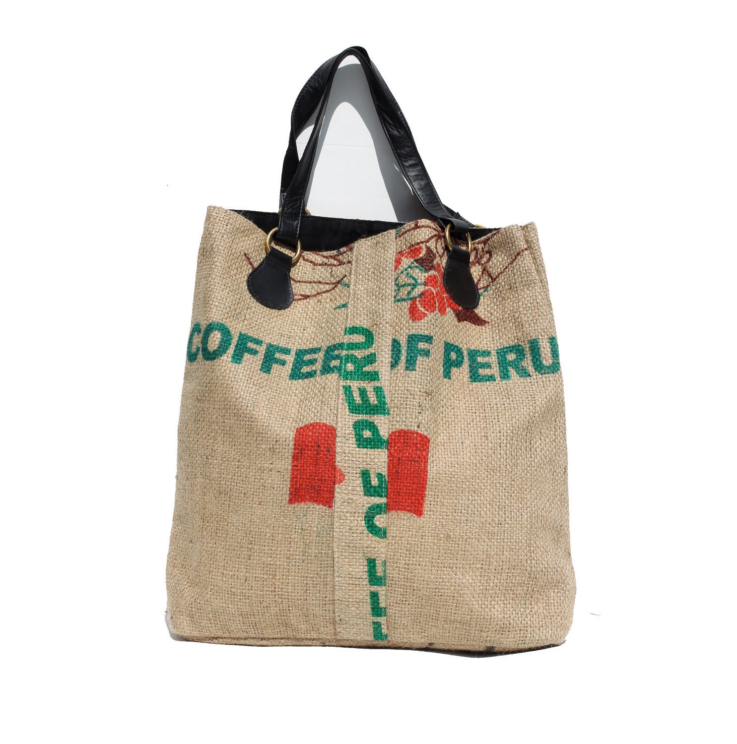 One of a Kind Burlap Tote