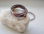 Slender Copper Stacking Rings, Rustic, Slim, Seamless, Boho Rings