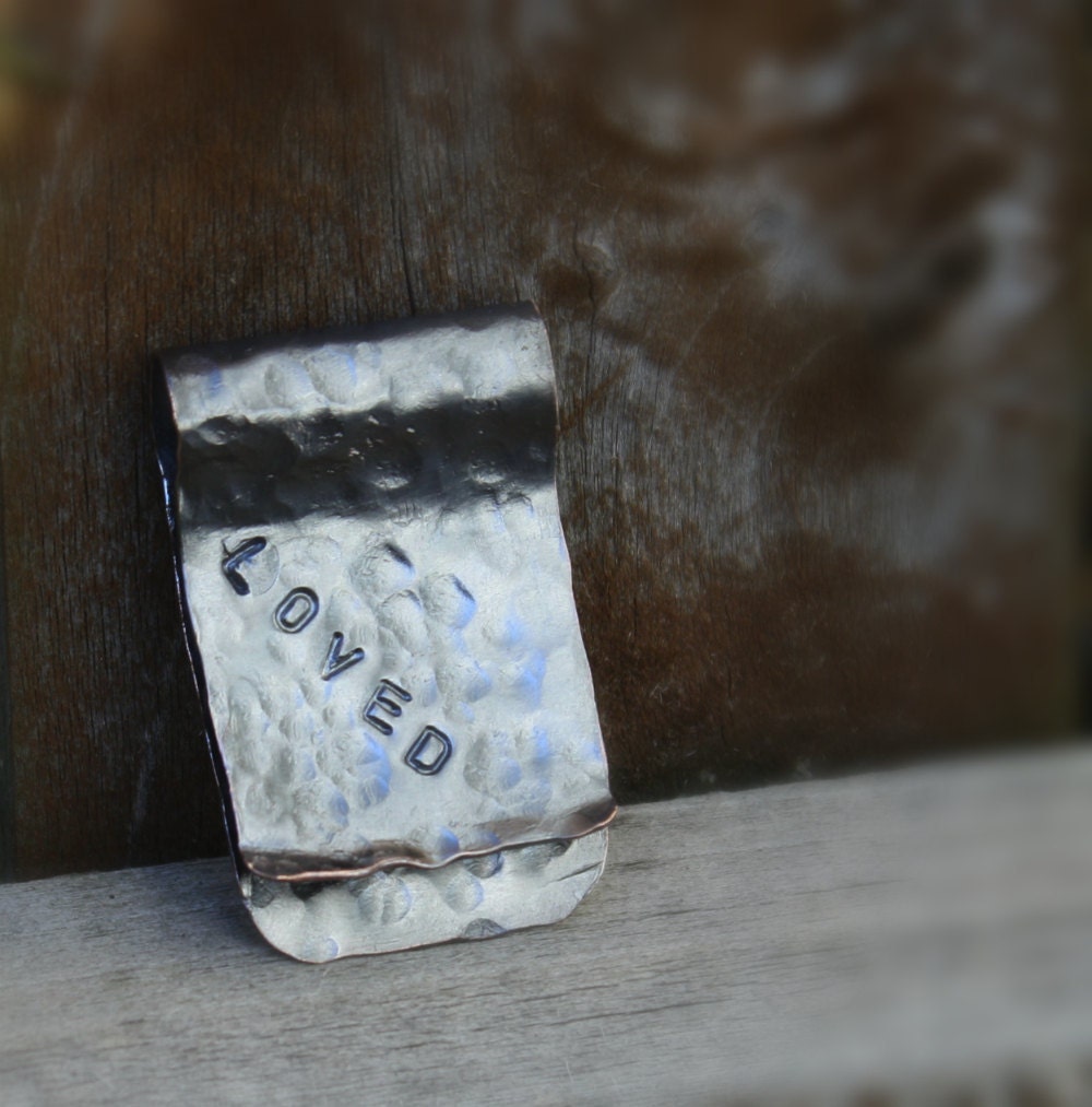 Loved, Rustic Copper Money Clip----Gift For Him
