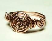 curls copper wire ring custom size 5 to 12-  handmade jewelry by Dereck Maltez