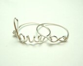 free shipping two cute wire rings- special offer- sterling silver love and Infinity ring