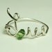love wire ring sterling silver - green faceted crystal reduced price-love word- script-italics-writing