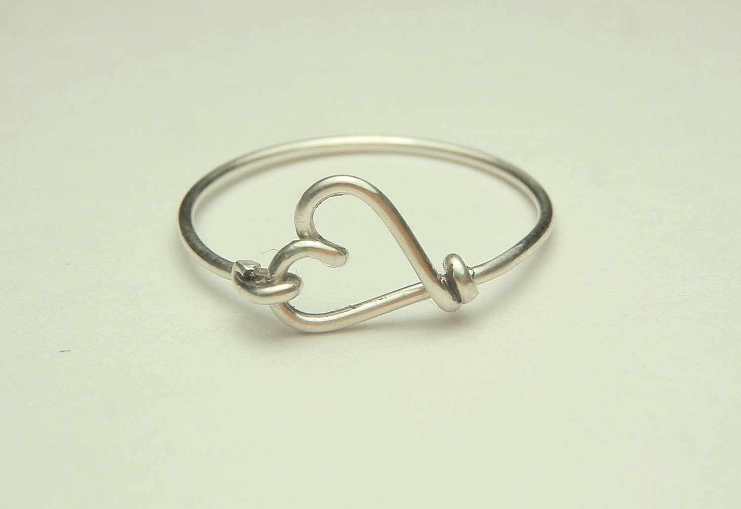 Cute small heart ring made on sterling silver wire, gauge 20- keoops8- by Dereck Maltez custom size