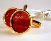Cuff Links, Homme du Monde - Sleek Genuine Snake Skin Gold Cufflinks by dirtyrice on etsy