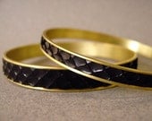 Handmade Black Snake Skin Bracelet by dirty rice designs - Handmade in Louisiana