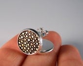 Post Earrings Handmade Stingray Skin Black and Gold Shagreen Post Earrings by dirty rice designs