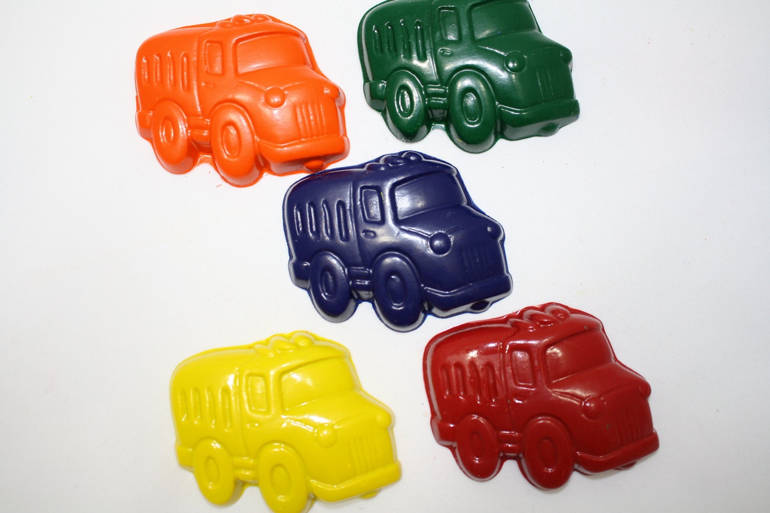 15 bus crayons - individually wrapped in cello bag tied with ribbon