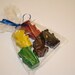 5 robot crayons - in cello bag tied with ribbon