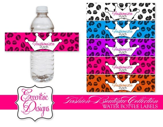 Fashion Boutique Collection - Printable Water Bottle Labels Il_570xn