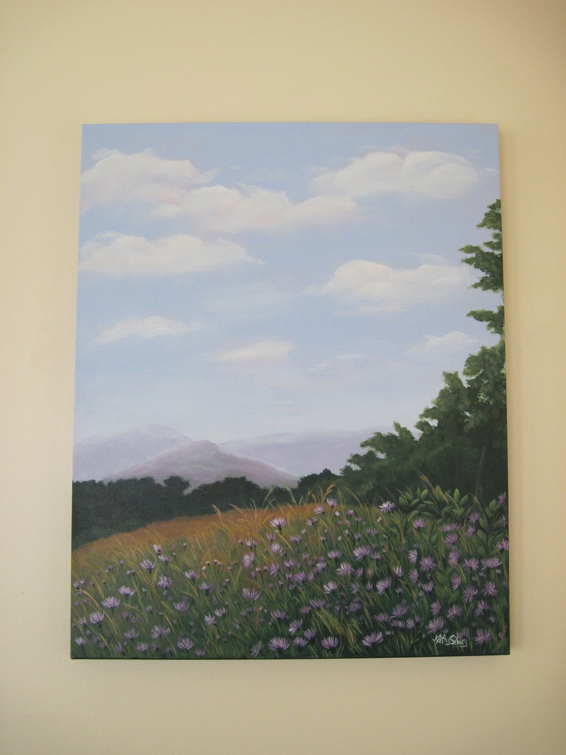 Mountains, Blue Ridge Parkway, Virginia Painting, Large Original Art, 30 x 24"