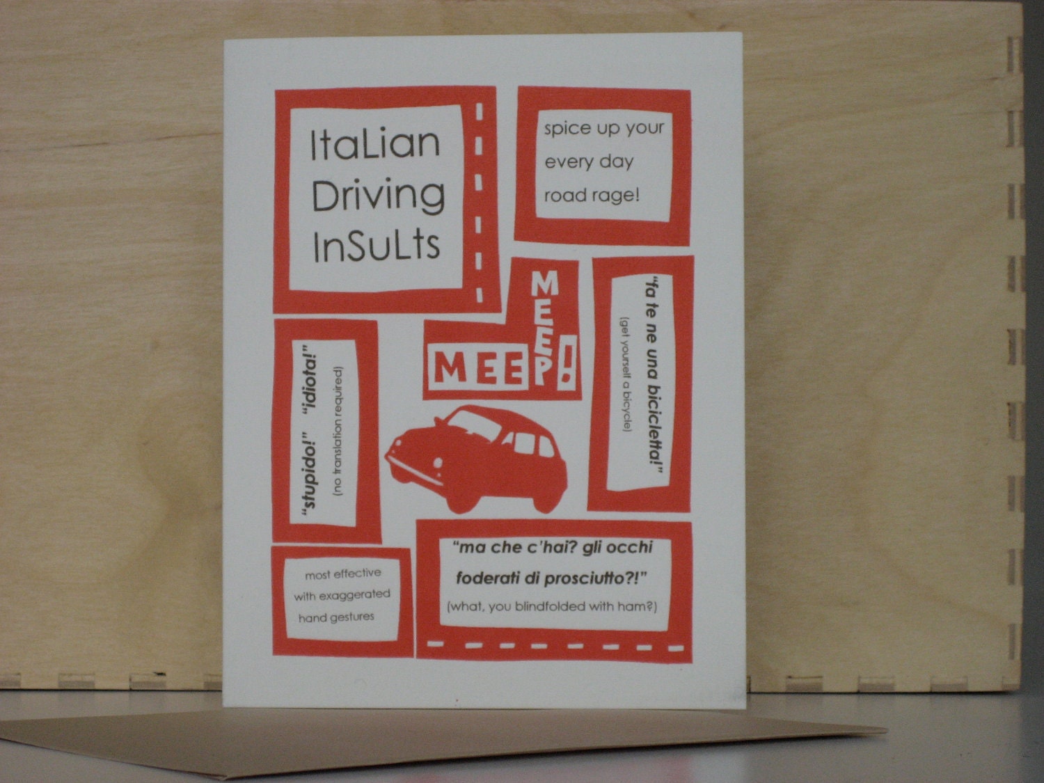 italian insults for driving (cards available in any mixed set of 5)