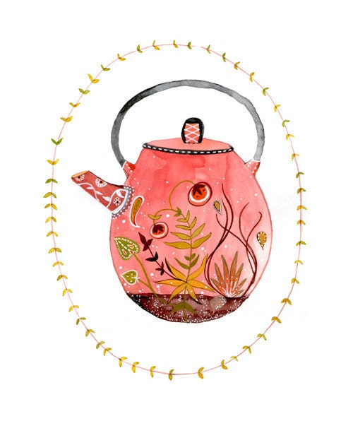 teapot terrarium 5x7 archival print