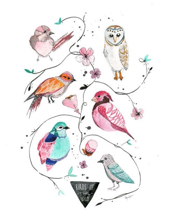 Birds of the Wild  -  8x10 archival print by Meeralee