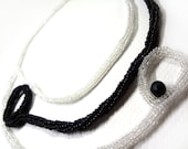 Modern Black and White Spirals Necklace - MegansBeadedDesigns
