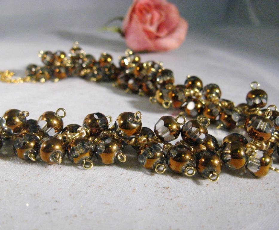Crystal and Old Gold Attitude Necklace