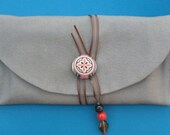 SIX  Solid Fabric Cash Envelopes with VELCRO and Solid Carrier//You Choose your Fabric Colors