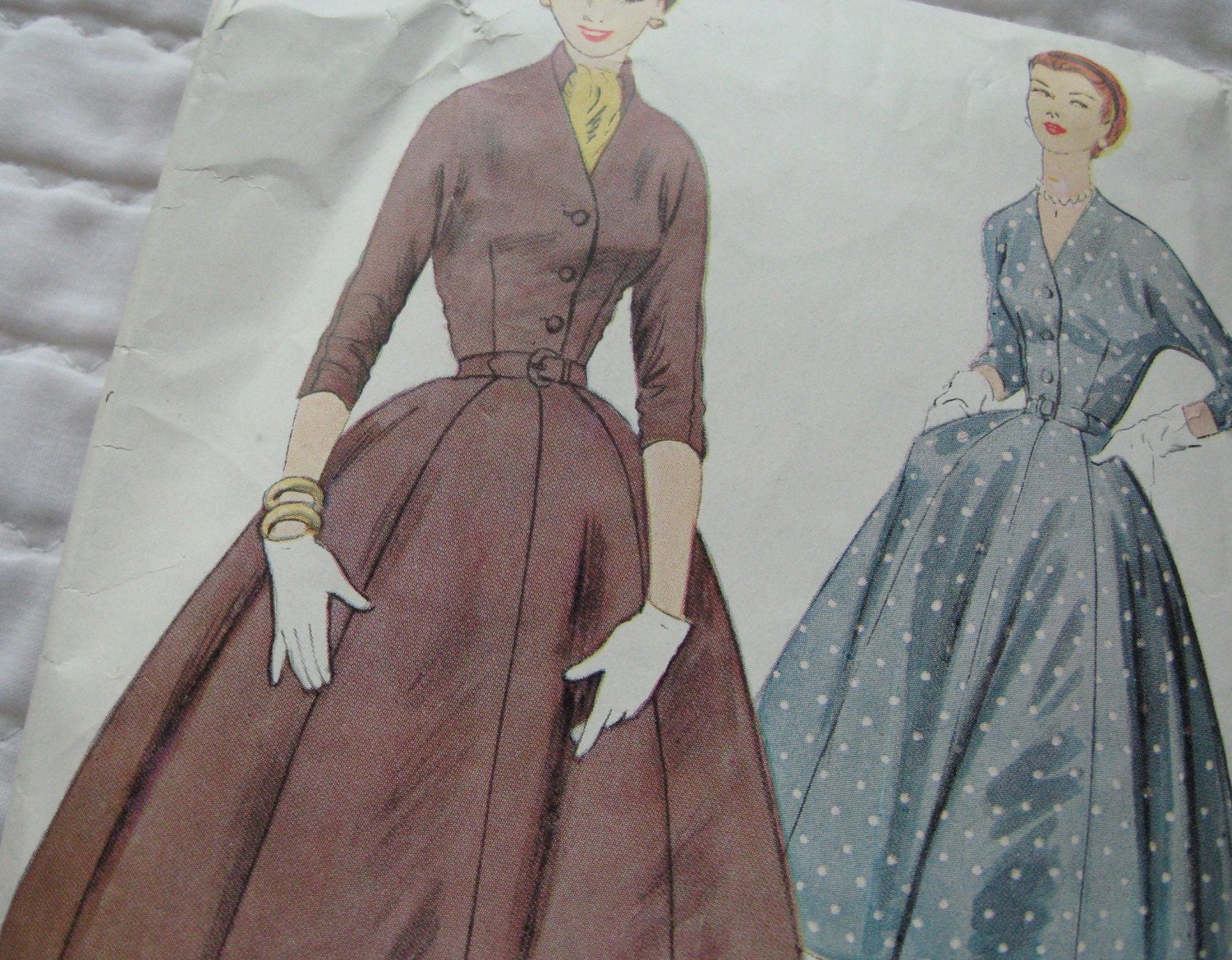 1954 McCalls Dress Pattern 3002 RETRO Fifties