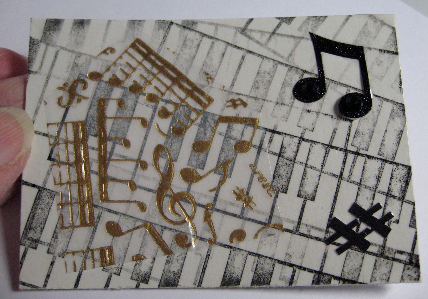 ALLEGRO  Musical Original ACEO Mixed Media