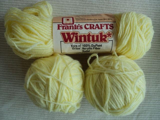Baby Yellow Acrylic Yarn - Frank's Crafts - 1 skein plus 2 balls