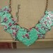9 Heart Necklace.  DOUBLE-sided and Embossed.  Recycled Soda Can Art.  Arizona Tea