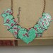 9 Heart Necklace.  DOUBLE-sided and Embossed.  Recycled Soda Can Art.  Arizona Tea