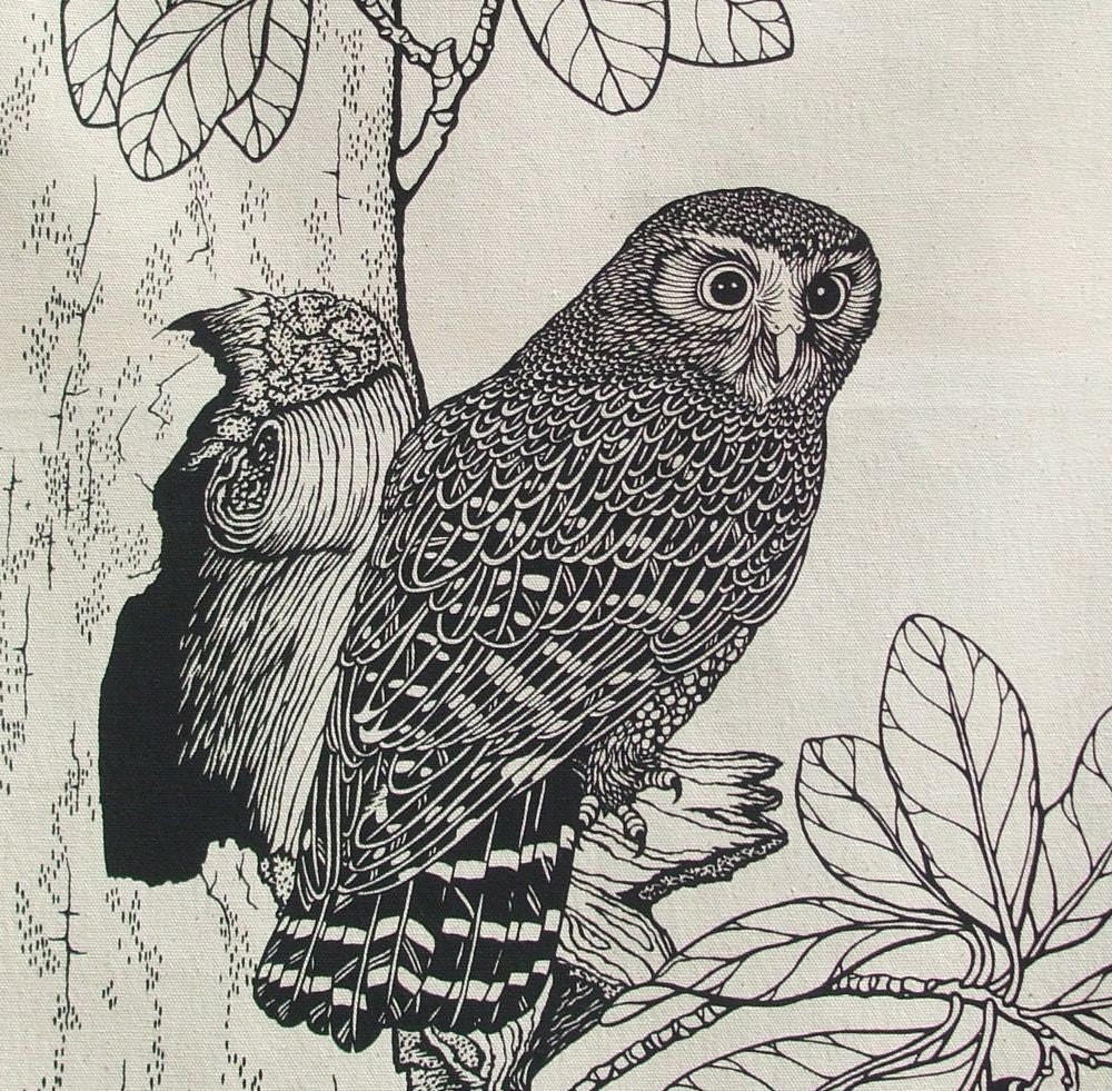 Morepork  Owl Tea towel