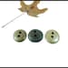 Double Drilled Beach Stone / Genuine Big Stone Buttons - 3 pcs
