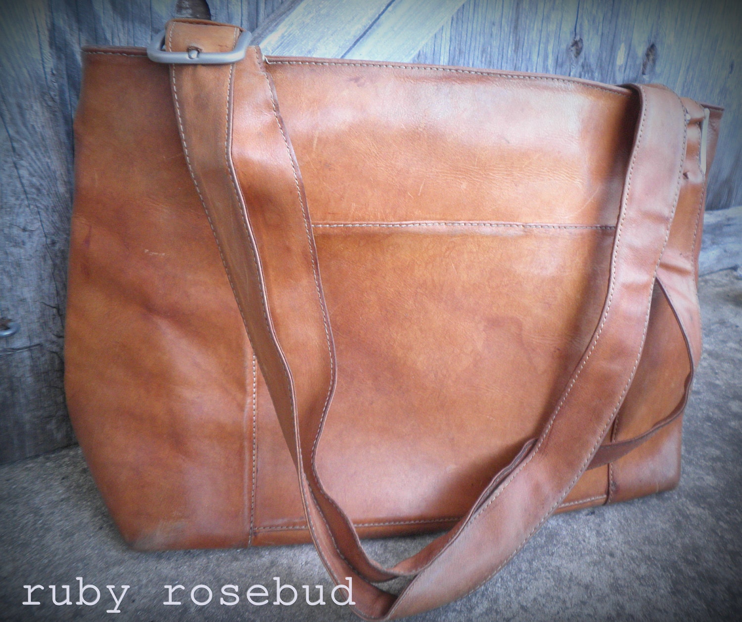 Vintage Distressed Leather Satchel