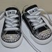 Swarovski Crystal Embellished Infant Toddler Childrens All Star Converse- Black