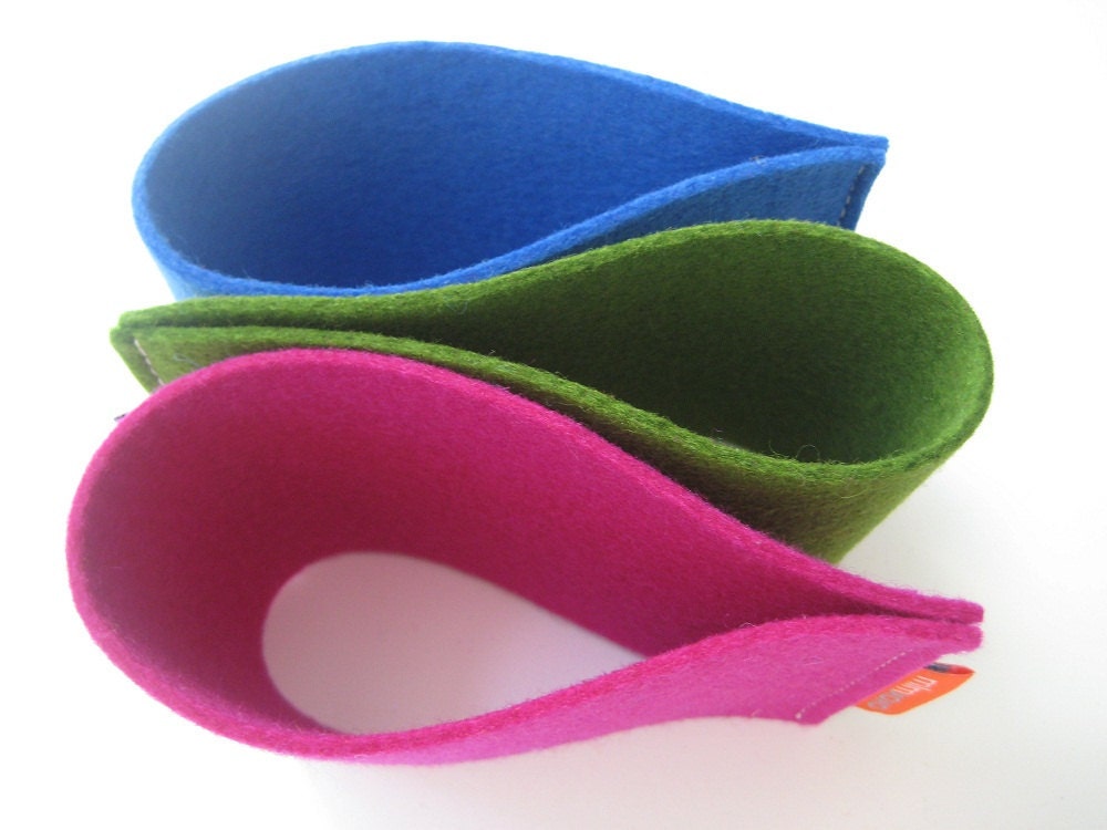 2 Coffee Cup Sleeves in pure wool felt