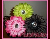 RTS SALE - 3 Piece Preppy Princess Pack Daisy Flower Hair Clips with Crochet Headband Newborn Baby Girl Toddler Birthday