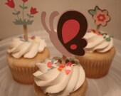 Spring Butterfly Cupcake Topper Set / Cake Toppers / Mini Cupcake Toppers / Centerpieces