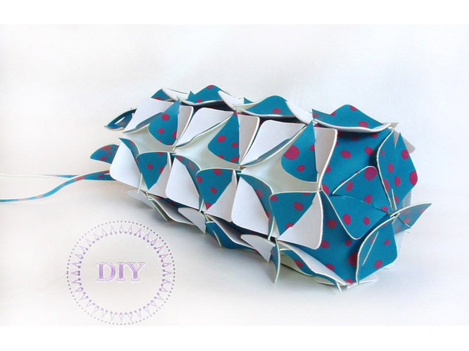 Do it yourself Kit blue and white polka dots Water Bottle Holder Sleeve Bag Put&Pull