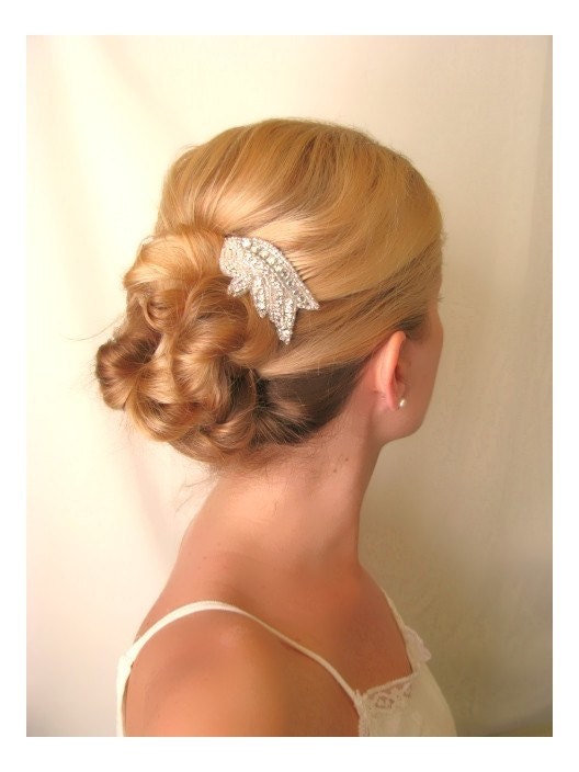 Marla - beaded bridal  rhinestone hair comb