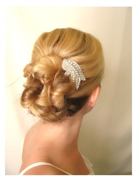Marla - beaded bridal  rhinestone hair comb