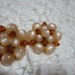 Peachy Glowing Beaded Cluster Earrings Vintage Clip on Earrings