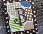Dot Letters, Target Dot Fun Blue , 11x14, Dwell Studio, Nursery Letters, Painted Letters, Name Plaque, Wood Letters, Baby Nursery Decor