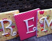 Wall Letters, Framed Monogram, 8x10, Owl Nursery Letters, Painted Letters, Personalized, Monogram, Upholstered Letters, Custom Lettering