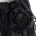 black leather handbag, shoulder purse,  boho with   flower, rose, fringe and ruffle by tuscada, made to order