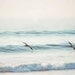 Ocean Waves, Nautical Decor, Pelicans, Beach Home Decor, Aquamarine, Turquoise, White, Pale, Summertime, Ocean Photography, 8x10