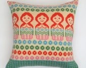 Dolly Mix Fairisle Knitted Cushion Pillow Soft Shades