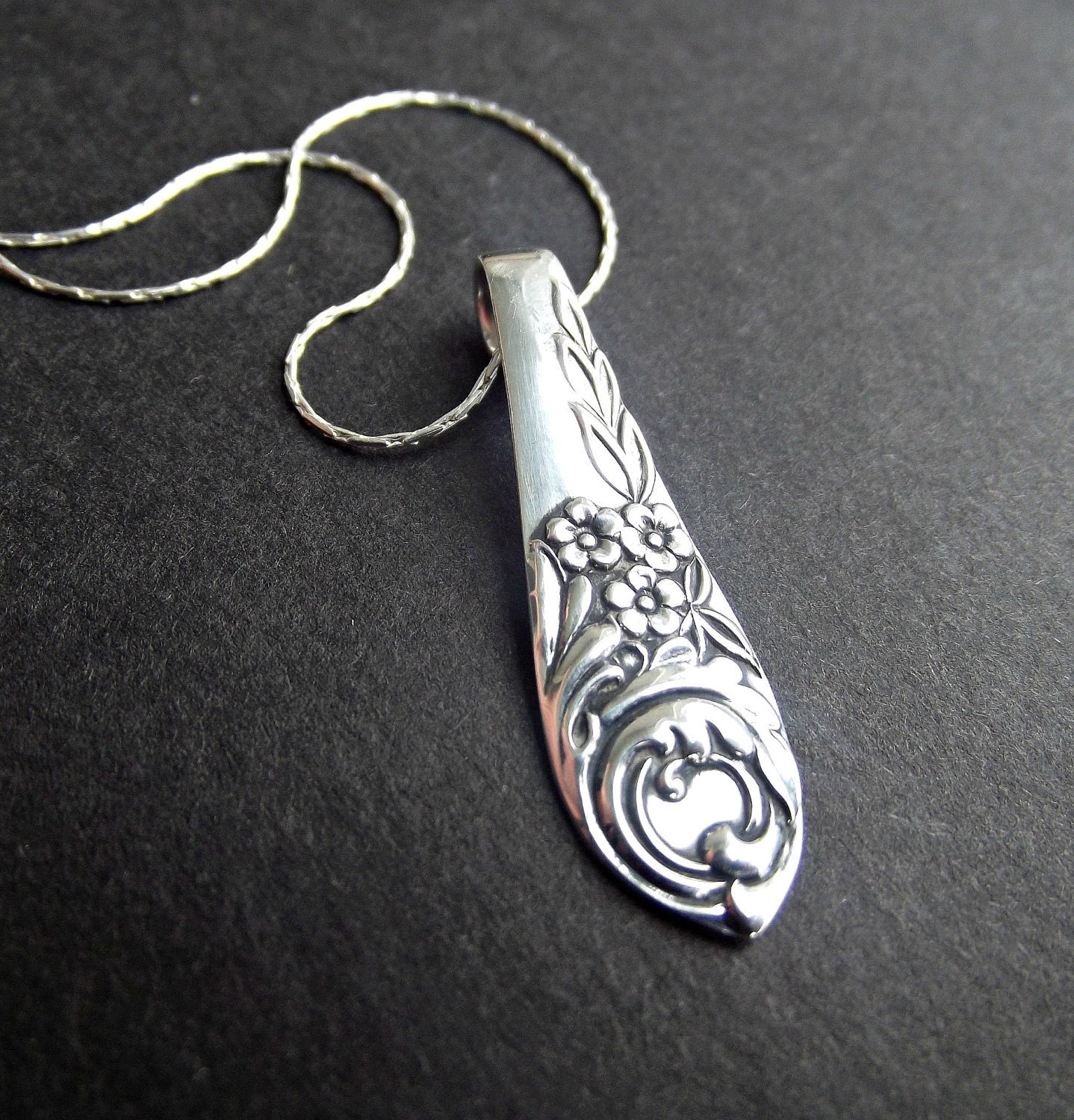 Sterling Silver Spoon Pendant by DellishDesigns on Etsy