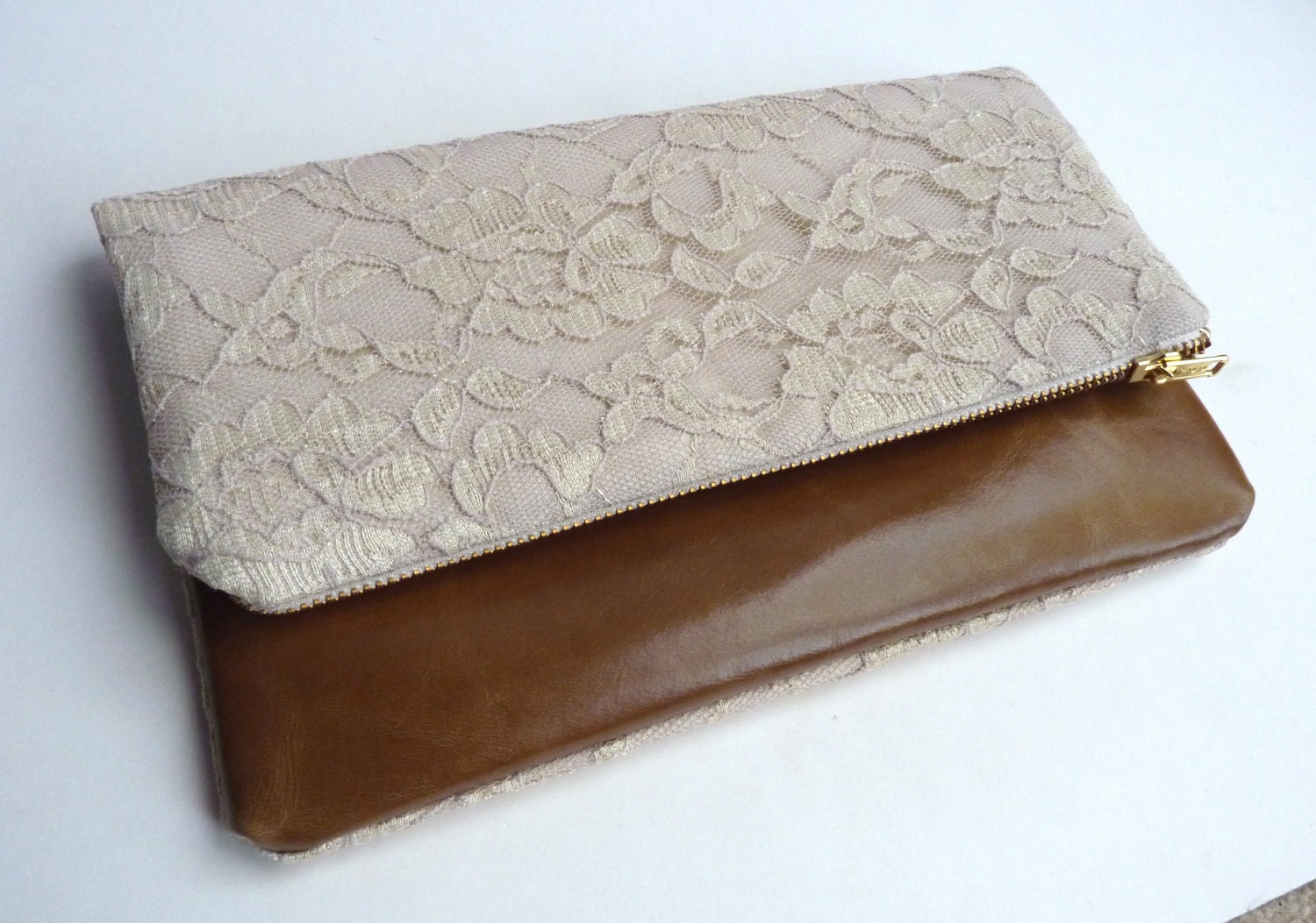 1 bag, 6 ways to style, leather and lace clutch bag