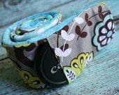 Camera Strap Cover with Lens Cap Pocket - Padded Minky - Teal and Gray Paisley with Teal- MADE TO ORDER
