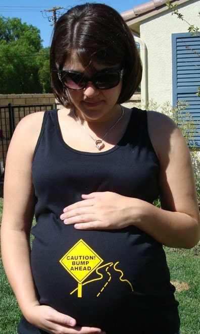 Caution Bump Ahead custom funny maternity shirt