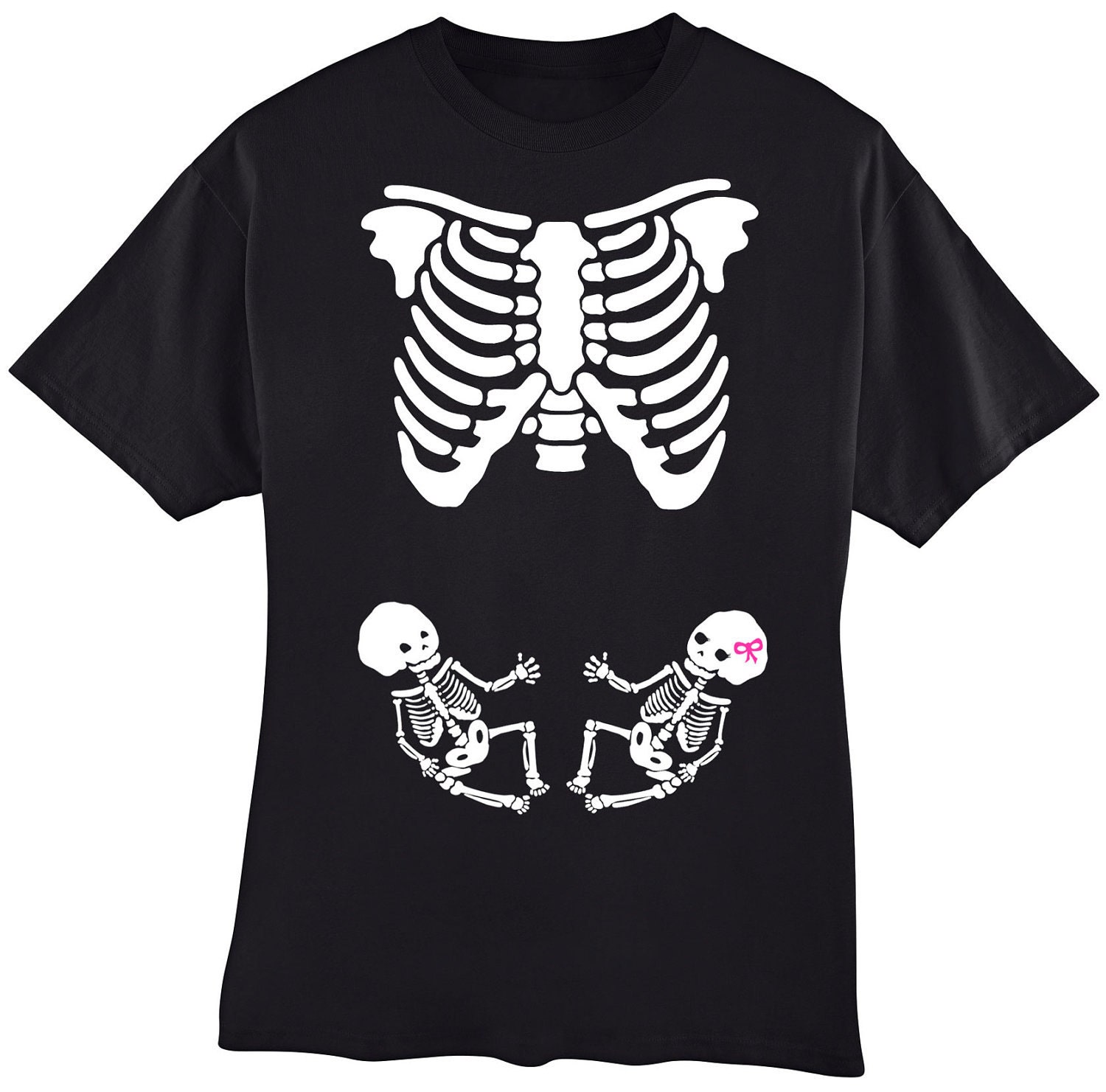 Halloween custom skeleton NON Maternity shirt - STANDARD TEE with our popular skeleton design