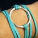 Leather Wrap Bracelet Sterling Silver and Turquoise Leather Cord